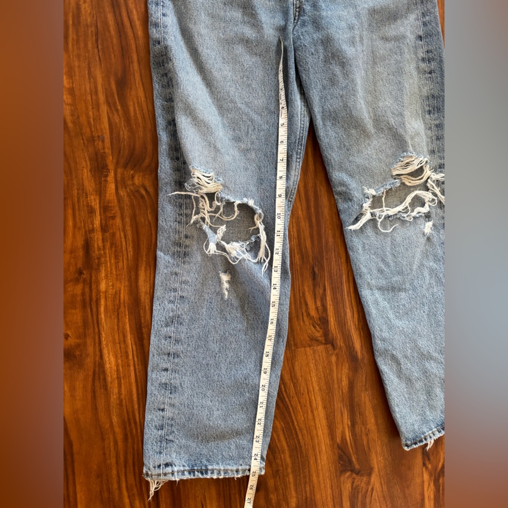 Agolde 90's Crop Mid Rise Jeans in Suspend Distressed Size 23 - Picture 7 of 7